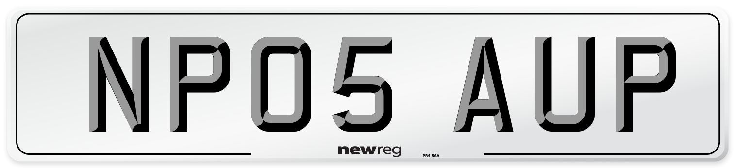 NP05 AUP Number Plate from New Reg